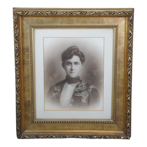 Antique Late Victorian Portrait Photograph by John Rudolph Zweifel Gilt Frame