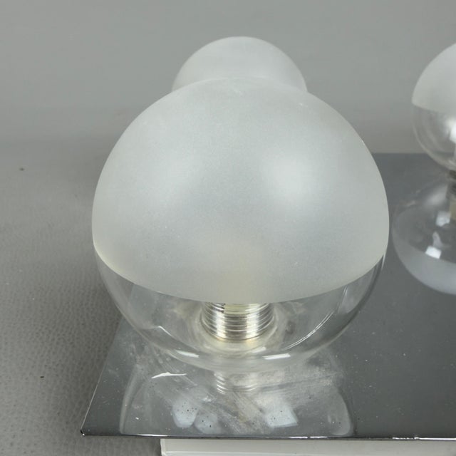 Metal Ceiling Lamp in Chrome and Metal with Glass Bowls For Sale - Image 7 of 11