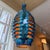Mid-Century Modern Mid 20th Century Mid Century Modern Glazed Ceramic Swag Light Lantern Brutalist Style For Sale - Image 3 of 9