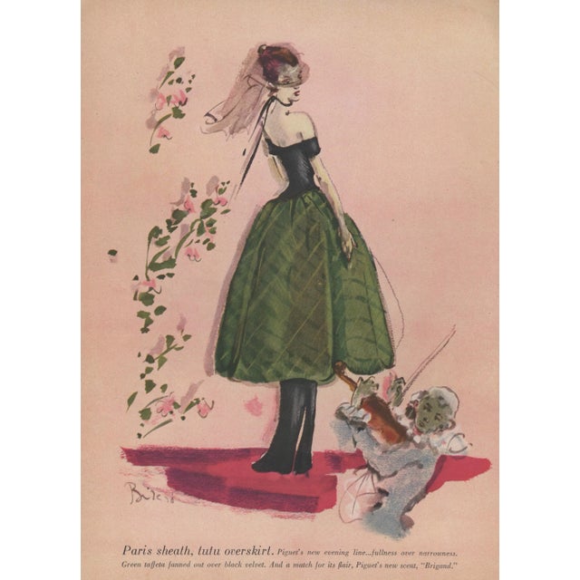 This is a RARE pair of mid-century fashion designs that date to 1947. They are NOT recent reproduction prints. They...
