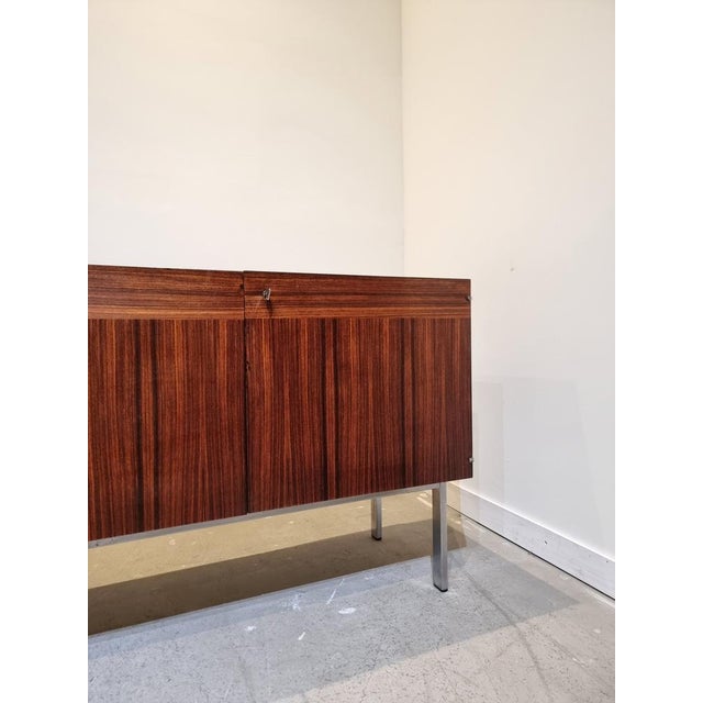 Rosewood Sideboard with Travertine Top attributed to Etienne Fermigier, France, 1961 For Sale - Image 14 of 17