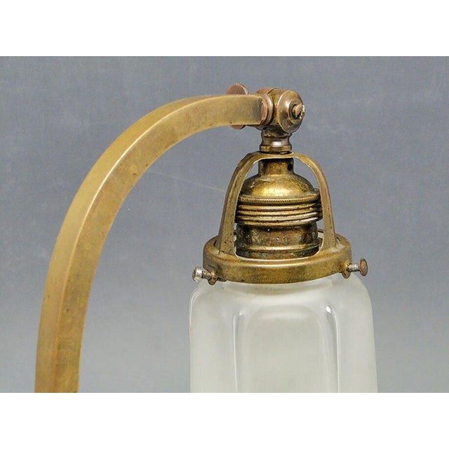 Metal Art Nouveau Night Lamp in Glass and Metal, Germany, 1900s For Sale - Image 7 of 9