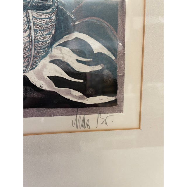 Wood Mid-Century Modern Nautical Silkscreen Print, Signed and Numbered, Circa 1950s - Edition 3/100 For Sale - Image 7 of 10