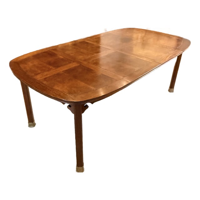 Expandable Burl Walnut Dining Table For Sale