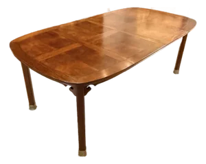 Expandable Burl Walnut Dining Table