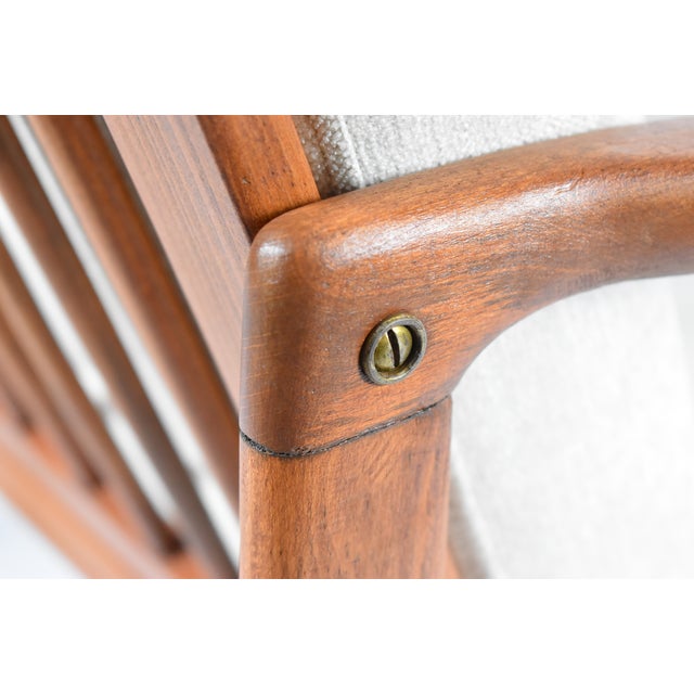 Scandinavian Beige Armchair in Teak Wood, 1960s For Sale - Image 4 of 18