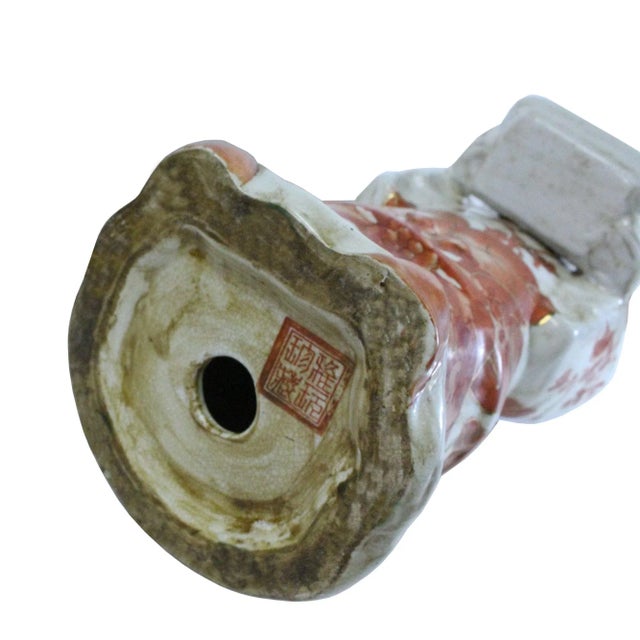 Oriental Vintage Ceramic Standing Lady Holding Dish Figure For Sale In San Francisco - Image 6 of 7