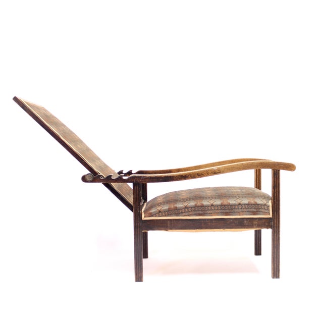 Brown Early 20th Century Arts & Crafts Oak Reclining Chair For Sale - Image 8 of 18