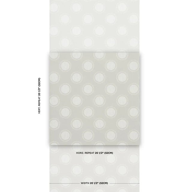 Inspired by a vintage rubber stamp with a circular pattern, Neisha Crosland's Watermark wallpaper groovy ringed polka dots...