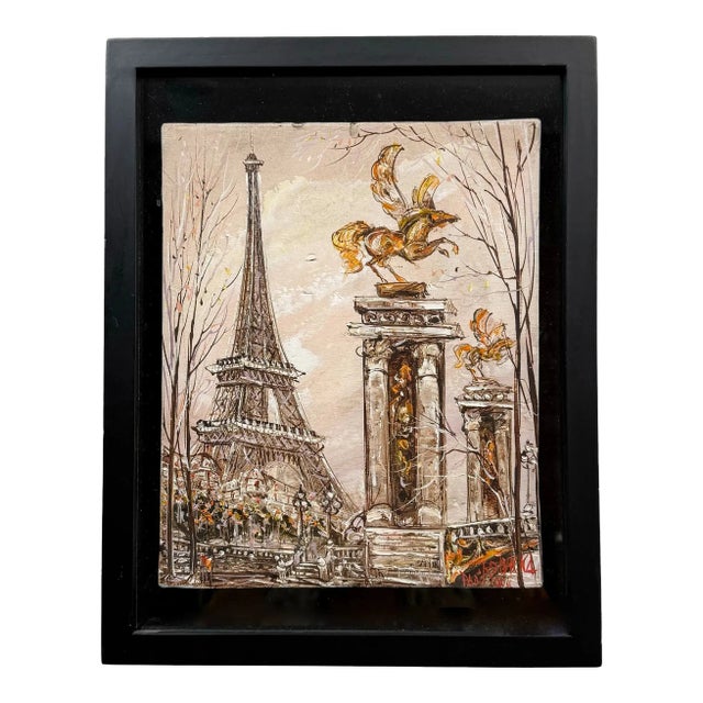 Original Petite Oil Eiffel Tower by Rodykka For Sale