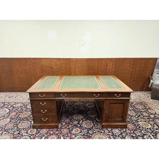 Large English Partner Desk For Sale - Image 4 of 18