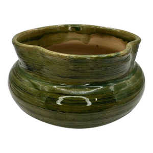 Vintage Italian Olive Green Quatrefoil Ceramic Planter