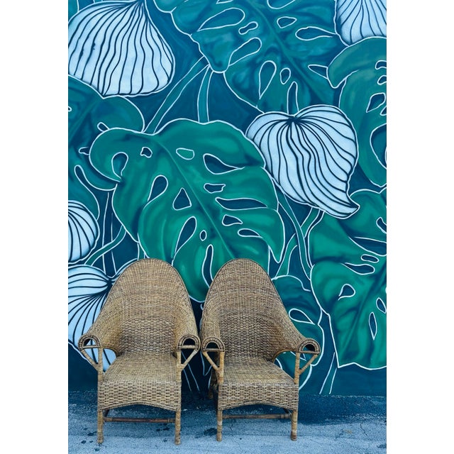 1920s English Wicker & Rattan Armchairs, Attributed to Dryad & Co. - Set of 2 For Sale - Image 9 of 11