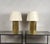 Pair of Large 'Croisillon' Solid Brass Lamps With Parchment Shades by Design Frères For Sale In Los Angeles - Image 6 of 8