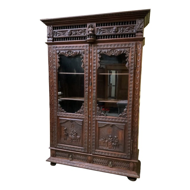Antique Breton Display Case, 1880 For Sale