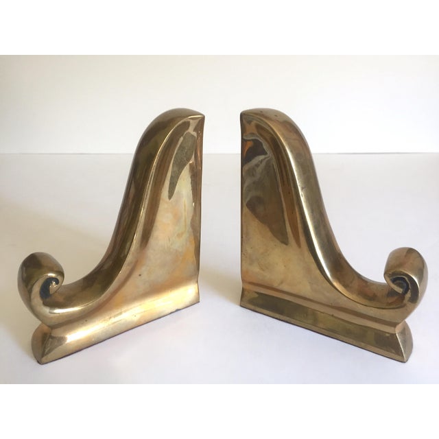Vintage Mid Century Modern Cast Solid Brass Neoclassical Scroll