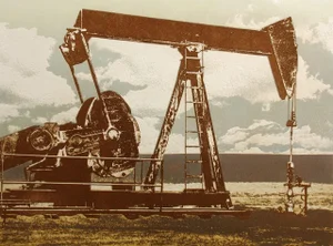 Ted Thomas "Oil Field #3" Hand Signed & Numbered Etching, Oil Drilling Machines