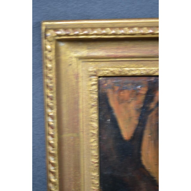 French French School, 20th Century “The Reader” Oil on Panel For Sale - Image 3 of 9