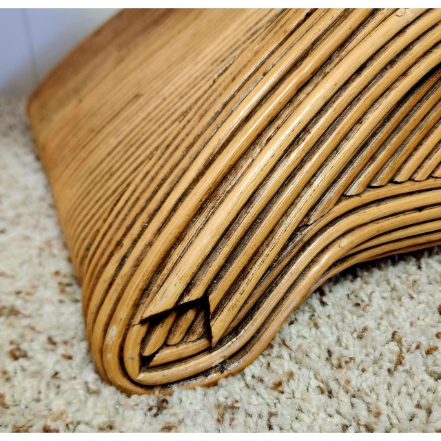 Camel 1970s Pencil Reed Console Table Gabriella Crespi Style For Sale - Image 8 of 14