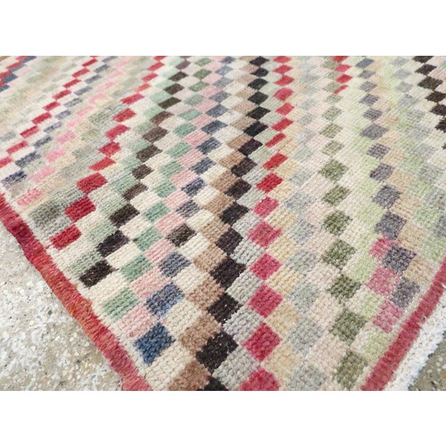 Ivory Galerie Shabab Collection Mid-20th Century, Handmade Turkish Anatolian Throw Rug For Sale - Image 8 of 10