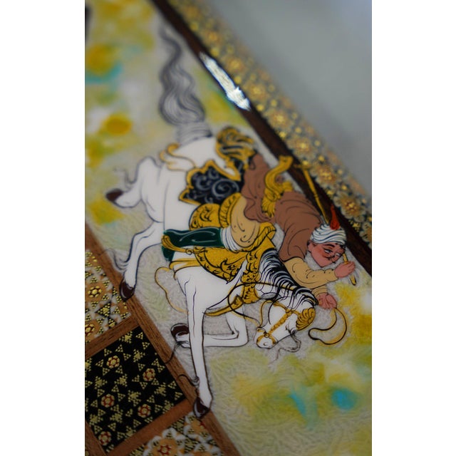Handcrafted Chess & Backgammon Set, Polo Miniature Khatam Board For Sale - Image 4 of 9
