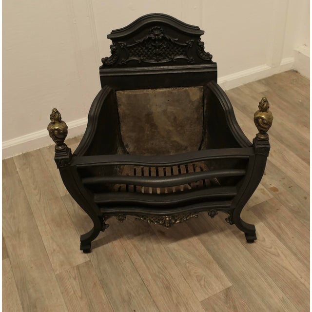 Large Regency Iron Fire Grate, 1890s For Sale - Image 4 of 6