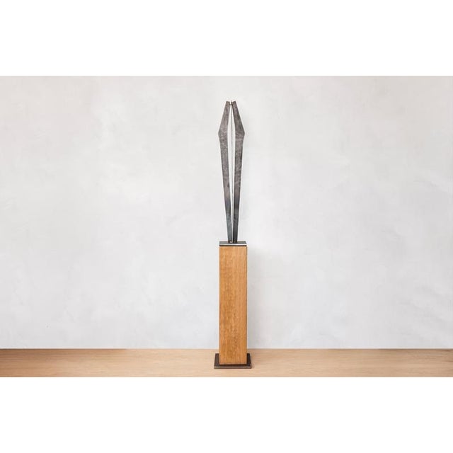 Metal Signes Wall Sculpture in Natural Steel by Jean-Baptiste Van Den Heede For Sale - Image 7 of 10