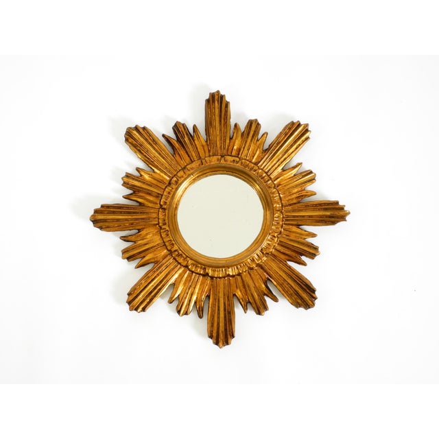 Mid-Century Modern Italian Sunburst Wall Mirror in Wood and Resin, 1950s For Sale - Image 15 of 15