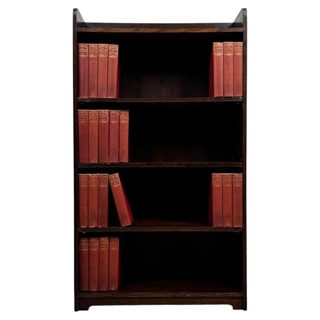 Early 20th Century Antique English Oak Open Bookcase For Sale - Image 11 of 11