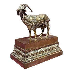Gilt Bronze Inkwell with Ibex, 19th Century