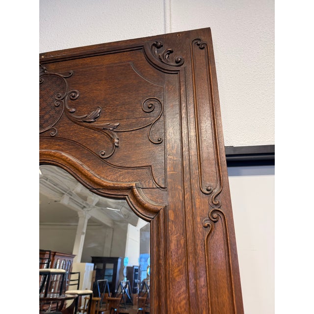 Antique French Trumeau Wall Tall Mirror, 19th Century. For Sale - Image 10 of 12