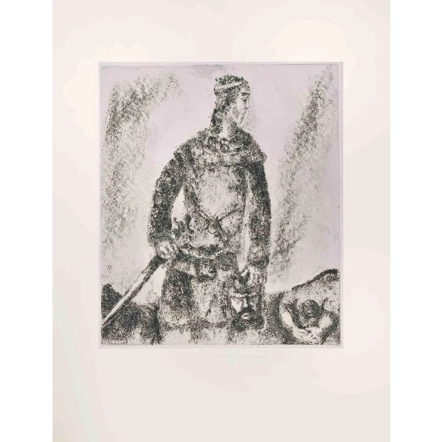 Marc Chagall, David Wins Over Goliath, Etching, 1956 For Sale