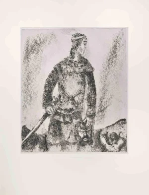 Marc Chagall, David Wins Over Goliath, Etching, 1956