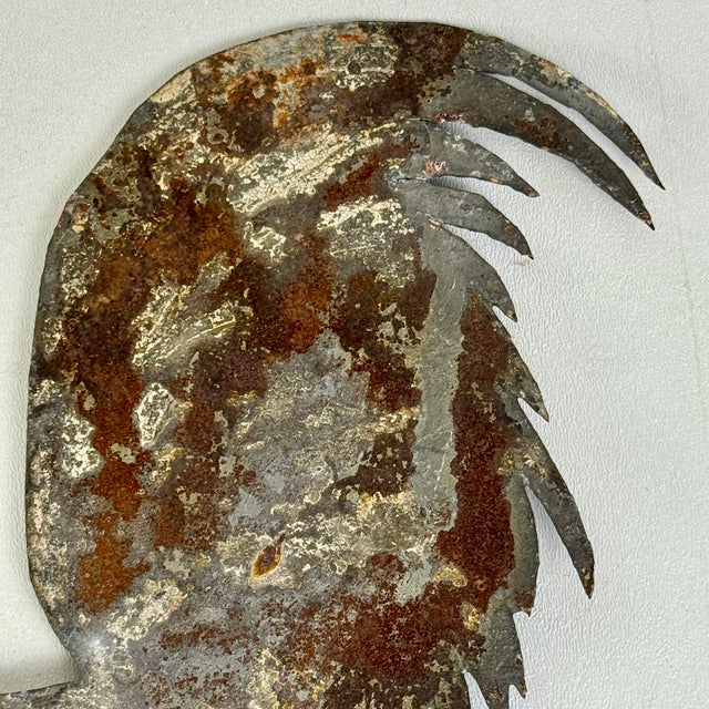 Late 19th Century Salvaged Antique 19th Century Rooster Sheet Metal Weathervane Topper For Sale - Image 5 of 6
