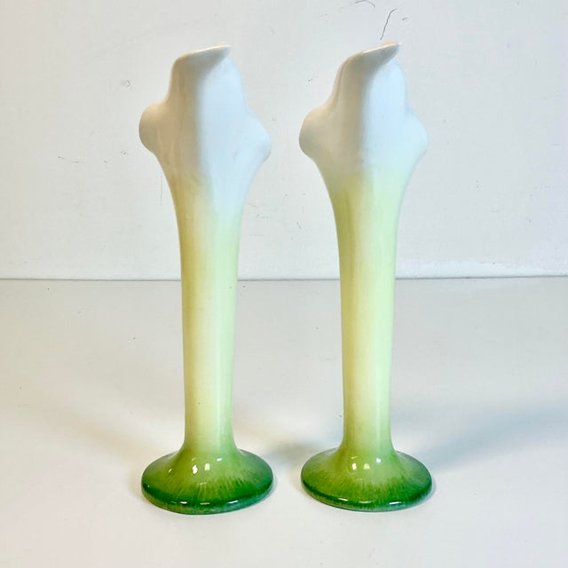 Vintage Boho Chic Hollywood Regency Trompe L’Oeil Calla Lily Candlestick Holders - A Pair. For Sale - Image 11 of 11