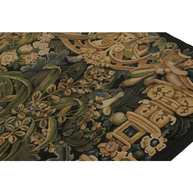 2010s Rug & Kilim’s European Tudor Flatweave Rug With Floral Patterns and Pictorials For Sale - Image 5 of 7