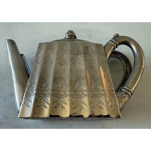 Metal Vintage Silver Plate Teapot Napkin Holder by Godinger For Sale - Image 7 of 10