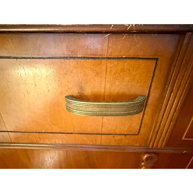 Vintage Art Deco Solid Wood Dresser With Detachable Round Mirror, C. 1920s For Sale - Image 12 of 12