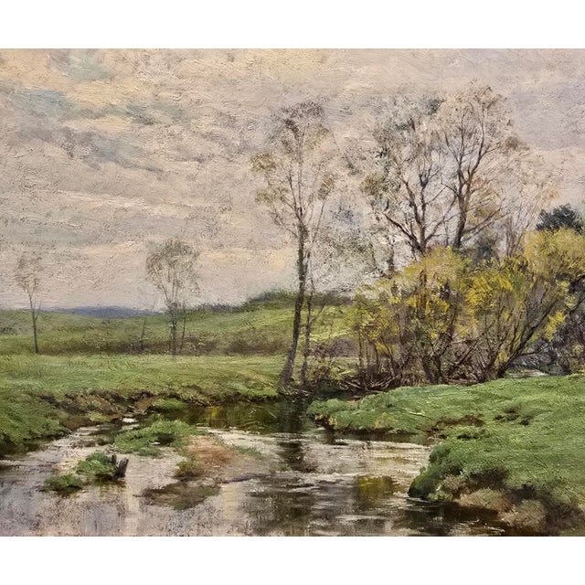 Olive Parker Black "Trout Stream" Original 1910s East Coast Impressionist Oil Painting For Sale In Los Angeles - Image 6 of 13