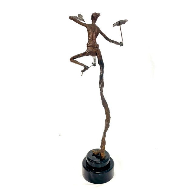 1980s Victor Salmones Bronze Sculpture "El Acrobata" Signed & Numbered, Mexico 1980's For Sale - Image 5 of 18