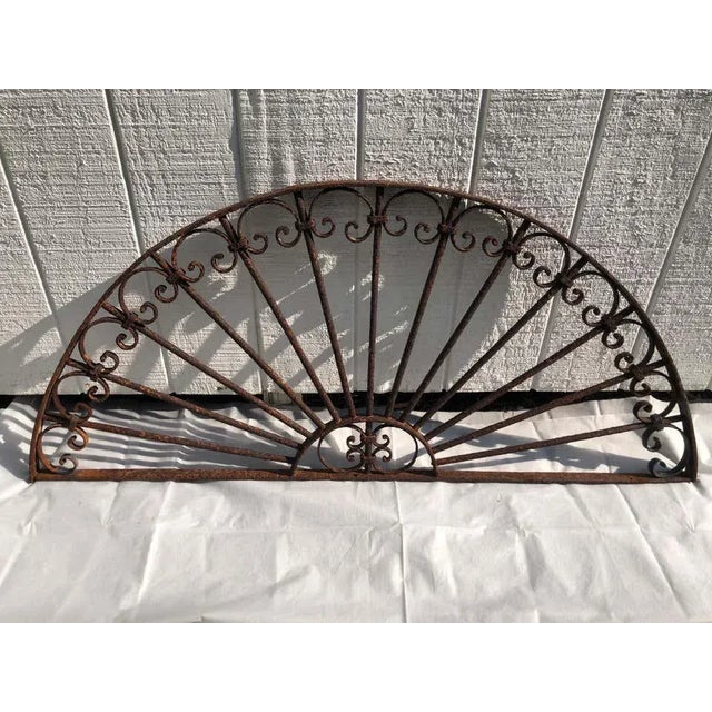 Mid 19th Century Antique Wrought Iron Decorative Transom or Window Guard For Sale - Image 11 of 12