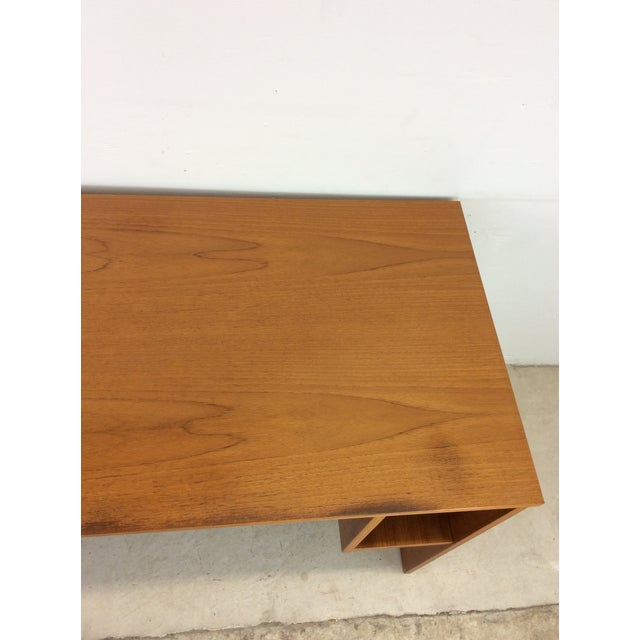 Danish Modern Teak Writing Desk With Two Drawers For Sale - Image 4 of 12