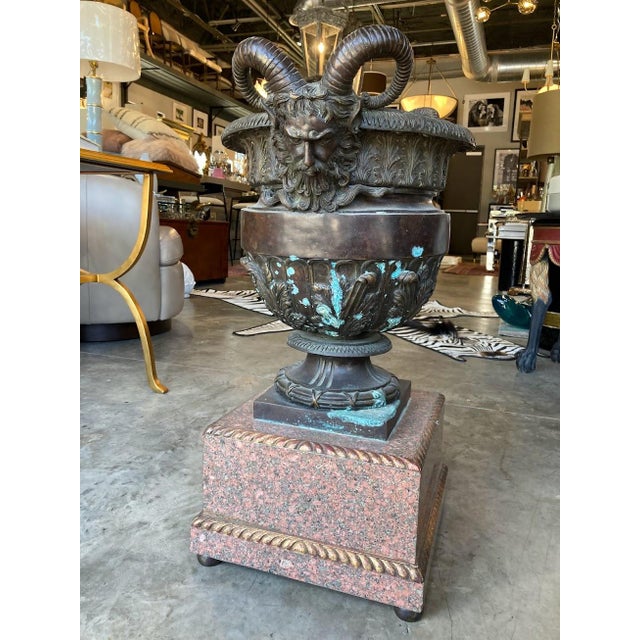 Metal Late 19th Century Antique Bronze Ram Urns - A Pair For Sale - Image 7 of 7