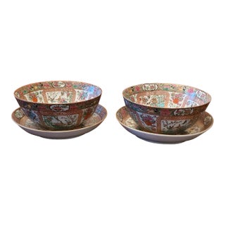 Antique Chinese Porcelain Bowl & Plates- 4 Pieces For Sale