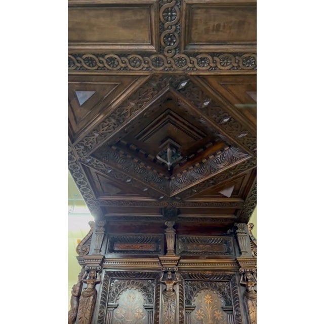 Important Antique c.1600 Charles I Documented English Oak Tester Bed – Museum Quality – Hand Carved – Rare Royal Presentation For Sale - Image 12 of 18