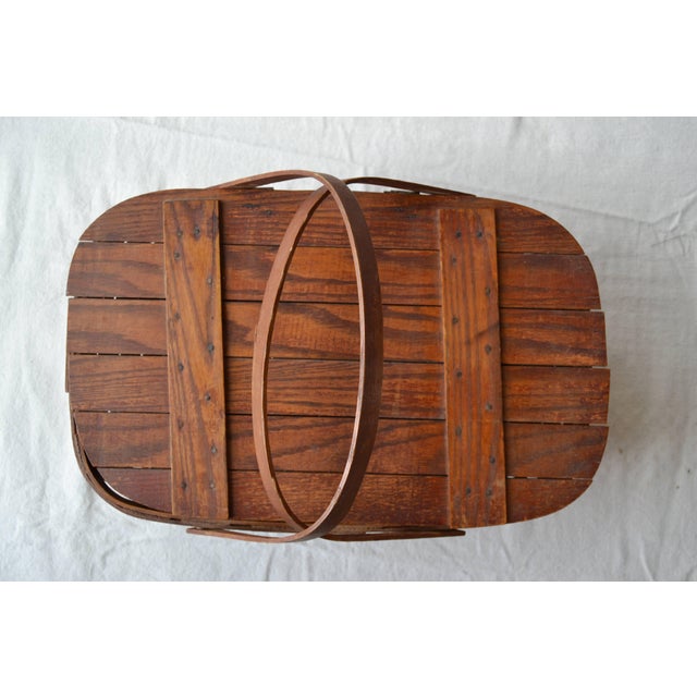 Brown Mid 20th Century Picnic Basket by Wov-N-Wood by Jerywil For Sale - Image 8 of 15