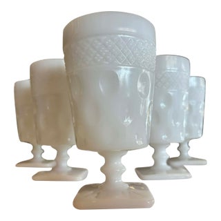 1950s Milkglass Goblets - Set of 6 For Sale