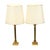 Hollywood Regency Lamps with Brass Pillar Column, 1950s, Set of 2 For Sale - Image 13 of 18