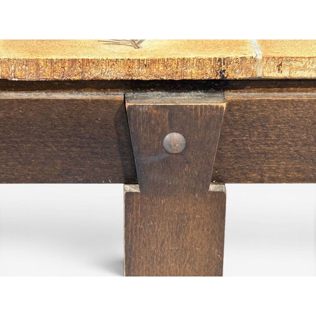 Roger Capron, Low Coffee Table, Tile, Stained Wood, France, 1970s For Sale - Image 10 of 14