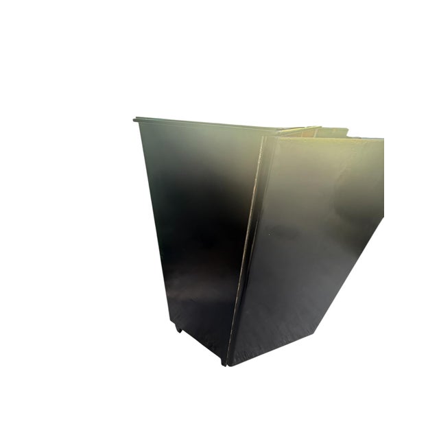1950s Vintage Scandinavian Linen Cabinet Attributed to Bodafors With Custom Black Mirror Top For Sale - Image 5 of 14